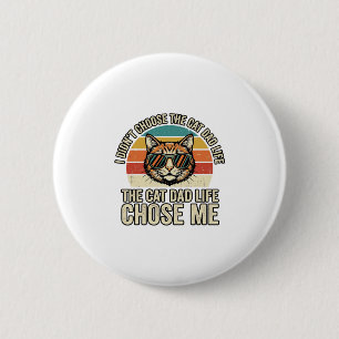 Macaron Rond 5 Cm Conception de T-Shirt Vintage Cat Dad Life Chose M