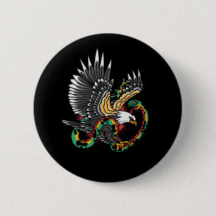 Macaron Rond 5 Cm Conception de tatouage aigle contre serpent