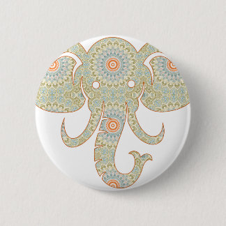 Macaron Rond 5 Cm Conception de tête d'éléphant de mandala