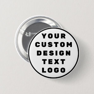 Macaron Rond 5 Cm Conception de texte de logo personnalisé minimalis