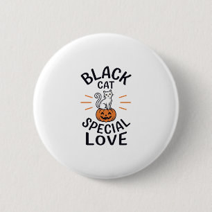 Macaron Rond 5 Cm Conception de vecteur de chat noir d'amour spécial