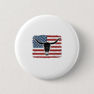Macaron Rond 5 Cm Conception de vecteur de drapeau américain de crân