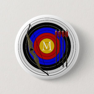Macaron Rond 5 Cm Conception décorée d'un monogramme de tir à l'arc