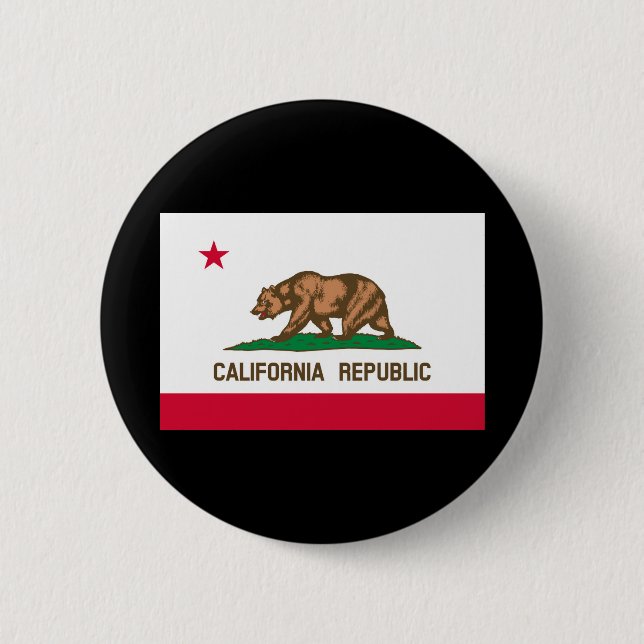 Macaron Rond 5 Cm Conception du drapeau de l'État de Californie (Devant)