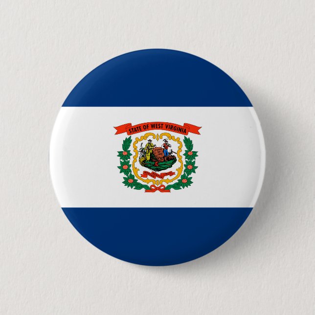 Macaron Rond 5 Cm Conception du drapeau de l'État de Virginie-Occide (Devant)