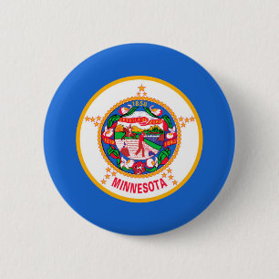 Macaron Rond 5 Cm Conception du drapeau de l'État du Minnesota
