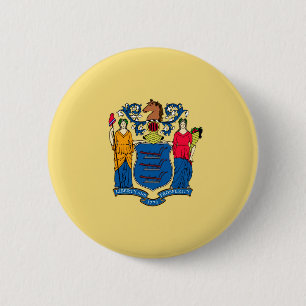 Macaron Rond 5 Cm Conception du drapeau de l'État du New Jersey