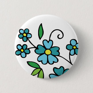 Macaron Rond 5 Cm Conception florale de bouton bleu de fleurs