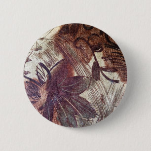 Macaron Rond 5 Cm Conception florale marron abstraite 1