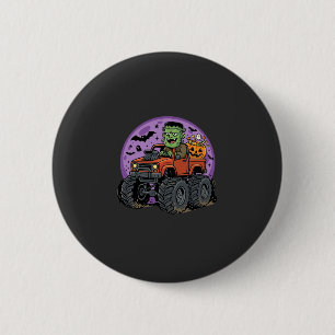 Macaron Rond 5 Cm Conception graphique de camion monstre Frankenstei