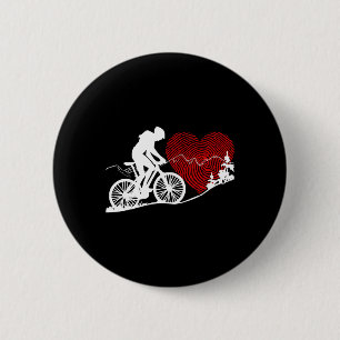 Macaron Rond 5 Cm Conception Graphique de Vélo de Montagne Amoureux 