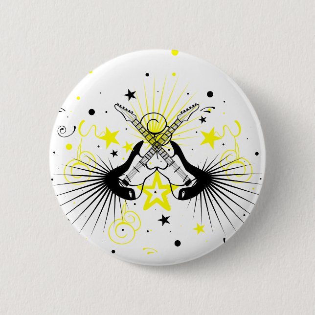 Macaron Rond 5 Cm Conception guitare (Devant)
