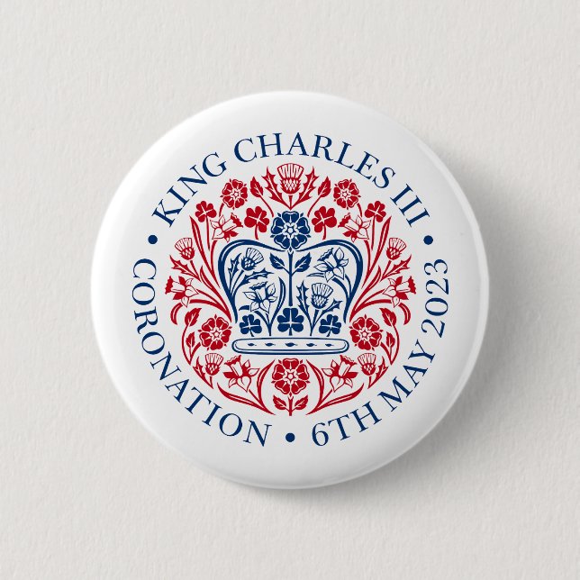 Macaron Rond 5 Cm Conception officielle du couronnement du roi Charl (Devant)