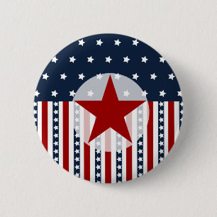 Macaron Rond 5 Cm Conception patriotique de drapeau américain de