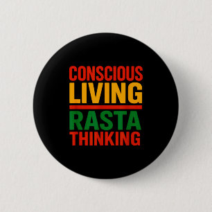Macaron Rond 5 Cm Conception Rasta, Vie Consciente, Citation Motivat