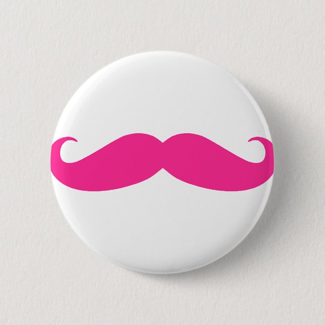 Macaron Rond 5 Cm Conception rose de Stache de moustache (Devant)