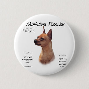 Macaron Rond 5 Cm Conception (rouge) d'histoire de Pinscher