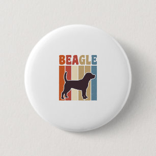 Macaron Rond 5 Cm Conception vectorielle à rayures rétro de chien Be