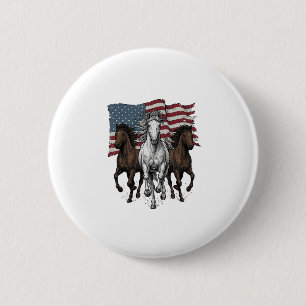 Macaron Rond 5 Cm Conception vectorielle de chevaux courant patrioti