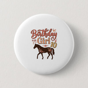 Macaron Rond 5 Cm Conception vectorielle florale de cheval 10 pour f