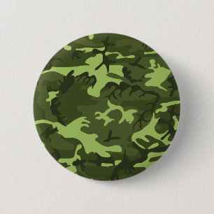 Macaron Rond 5 Cm Conception verte de camouflage d'armée
