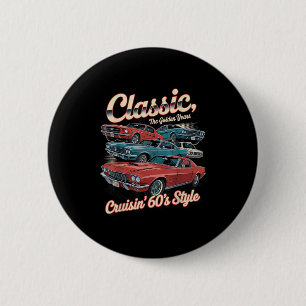 Macaron Rond 5 Cm Conception vintage De Voiture Clic Voiture 60s Pou
