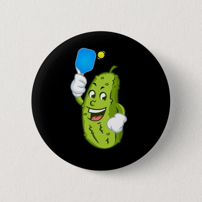 Macaron Rond 5 Cm Concombre d'Humour de Pickleball Funny (Devant)