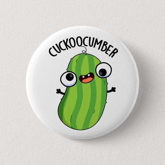 Macaron Rond 5 Cm Concombre Funky Veggie Cucumber Pun (Devant)