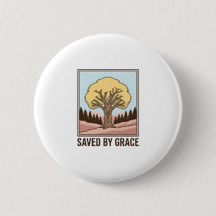 Macaron Rond 5 Cm Conçu par Saved by Grace Christian Tree Vintage Sh