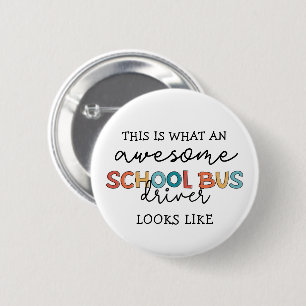 Macaron Rond 5 Cm Conducteur de bus scolaire Appréciation Drôle cade