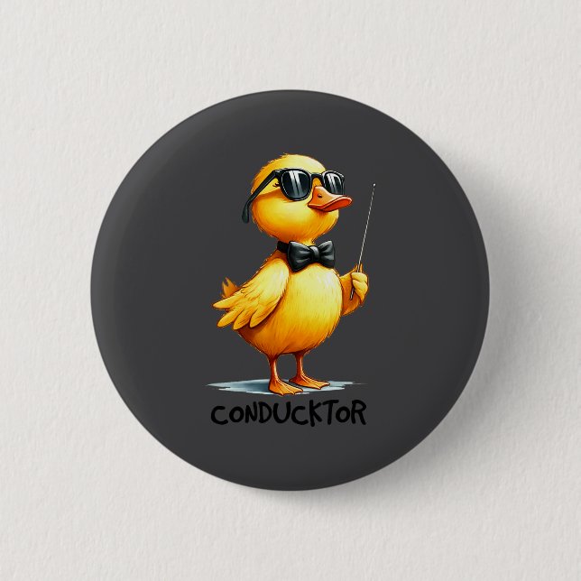 Macaron Rond 5 Cm Conductor, Funny Duck Quote  (Devant)