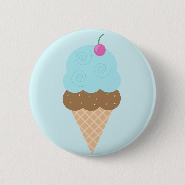 Macaron Rond 5 Cm Cone de crème glacée Bubblegum (Devant)