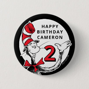 Macaron Rond 5 Cm Confettis de personnages de Dr Seuss Anniversair