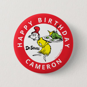 Macaron Rond 5 Cm Confettis de personnages de Dr Seuss Anniversair
