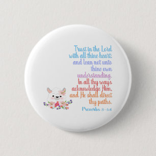Macaron Rond 5 Cm Confiance dans le Seigneur Bible Verse