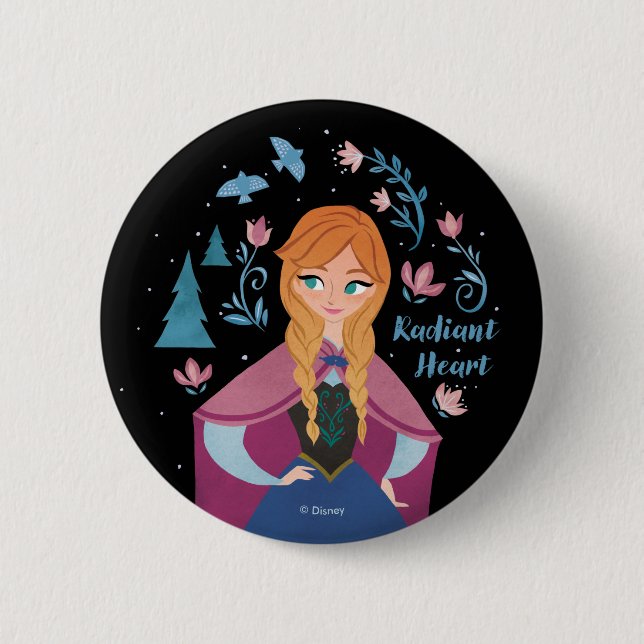 Macaron Rond 5 Cm Congelé 2 | Aquarelle Anna "Coeur Radiant" (Devant)