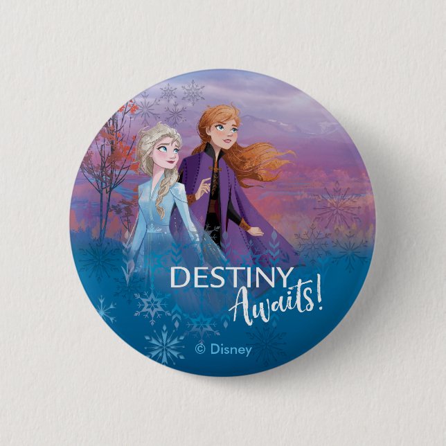 Macaron Rond 5 Cm Congelé 2 : Elsa & Anna | Destiny Await ! (Devant)