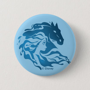 Macaron Rond 5 Cm Congelé 2 : Elsa et le Nokk Aquarelle Silhouette