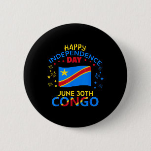 Macaron Rond 5 Cm Congo 65e anniversaire de l'indépendance Fierté co