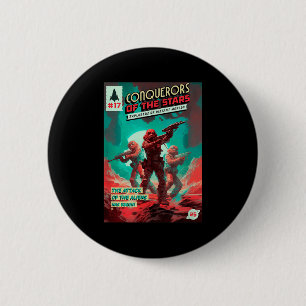 Macaron Rond 5 Cm Conquérants Des Étoiles - Retro Couverture De Livr