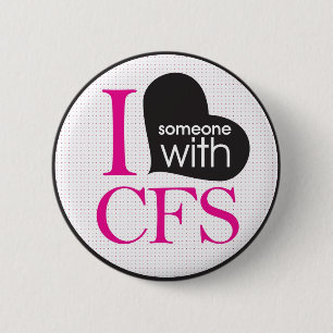 Macaron Rond 5 Cm Conscience chronique de fatigue (rose et noir)