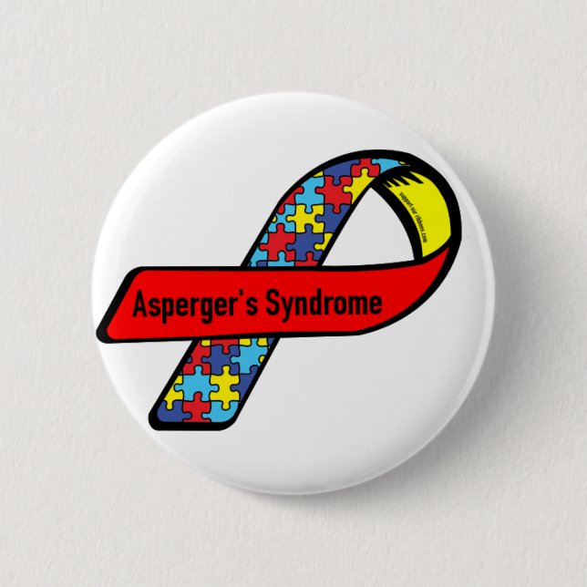 Macaron Rond 5 Cm Conscience d'Aspergers (Devant)