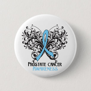 Macaron Rond 5 Cm Conscience de cancer de la prostate de papillon