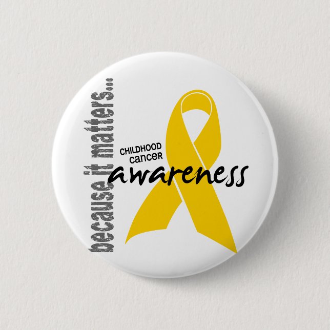 Macaron Rond 5 Cm Conscience de Cancer d'enfance (Devant)