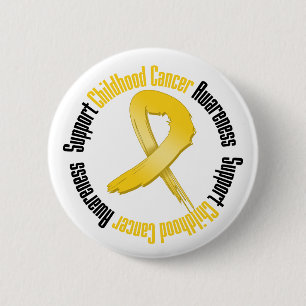 Macaron Rond 5 Cm Conscience de Cancer d'enfance de soutien