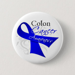 Macaron Rond 5 Cm Conscience de cancer du colon de ruban