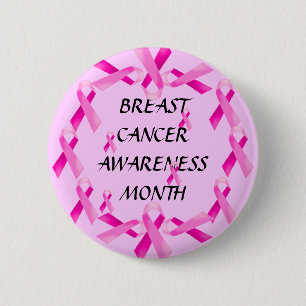 Macaron Rond 5 Cm CONSCIENCE DE CANCER DU SEIN ! Bouton