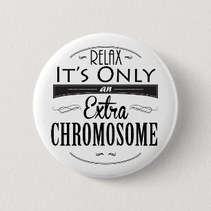 Macaron Rond 5 Cm Conscience de syndrome de Down