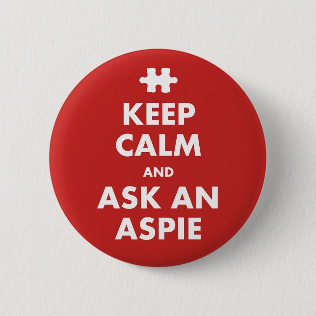 Macaron Rond 5 Cm Conserver Calm aspergers syndrome conscience Aspie (Devant)