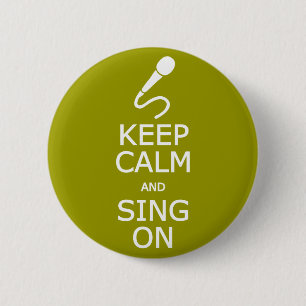 Macaron Rond 5 Cm Conserver le calme et la chanson sur le bouton de